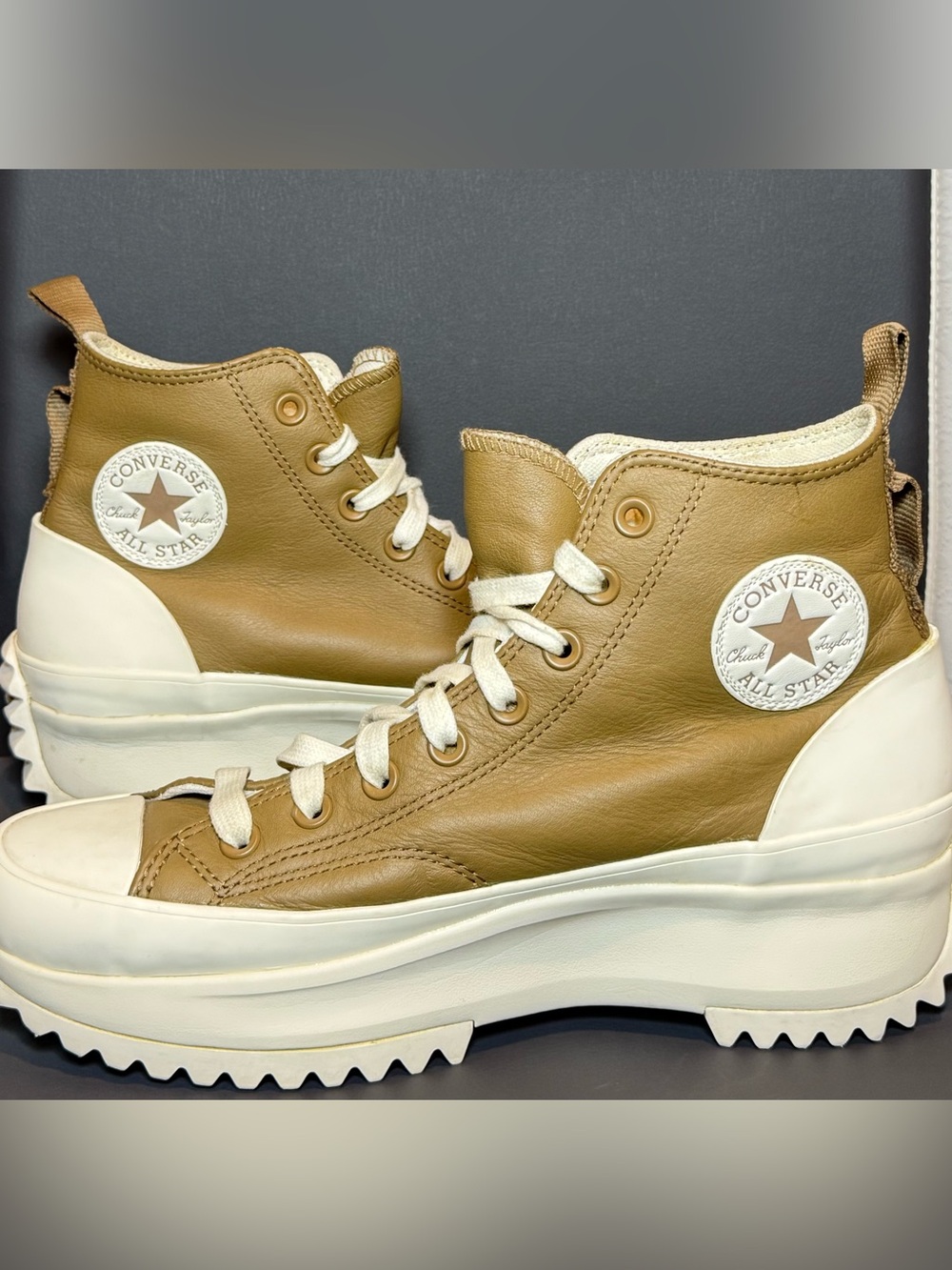 Converse Run Star Hike Platform Leather High Top 'Sand Dune’ W-10.5 | M-9